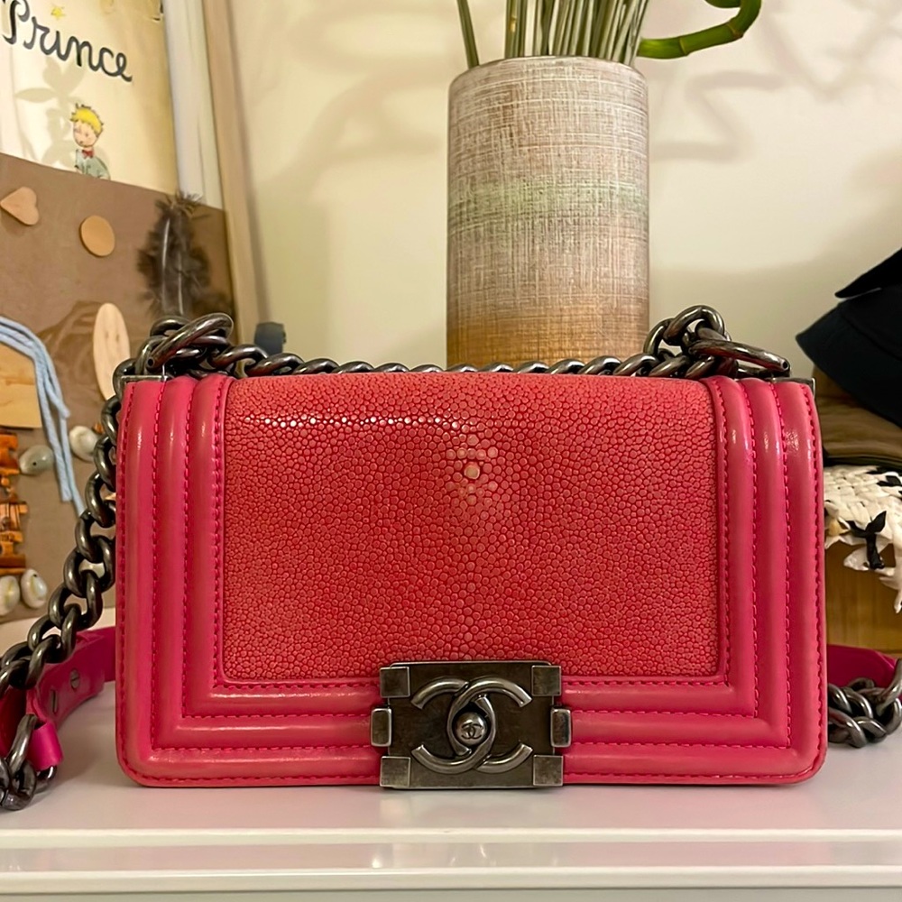 Chanel Galuchat Stingray Mini Boy Bag Gem